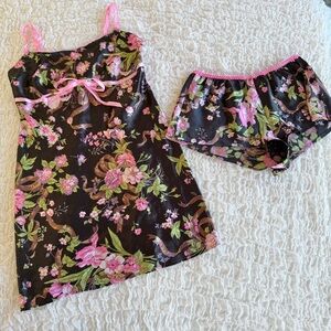 Vintage Victoria’s Secret Floral Cami & Boxer Set Small Y2K Lingerie